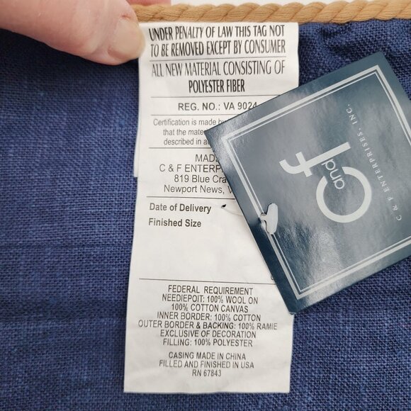 NWT Lighthouse Coastal Nautical Needlepoint Decorative Pillow Cover 17"x17" in. - Picture 13 of 16